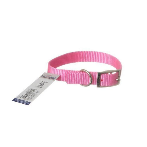 Coastal Pet Single Nylon Collar - Bright Pink - 12" Long x 5/8" Wide - Giftscircle