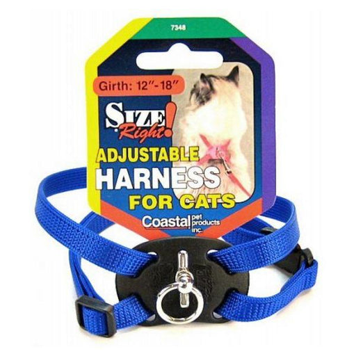 Coastal Pet Size Right Nylon Adjustable Cat Harness - Blue - Girth Size 12"-18" - Giftscircle
