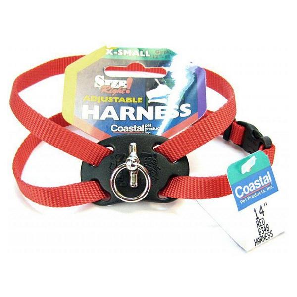 Coastal Pet Size Right Nylon Adjustable Harness - Red - X-Small - (Girth Size 10"-18") - Giftscircle
