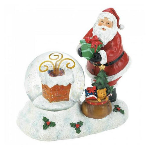 Color-Changing LED Santa and Chimney Snow Globe Figurine - Giftscircle