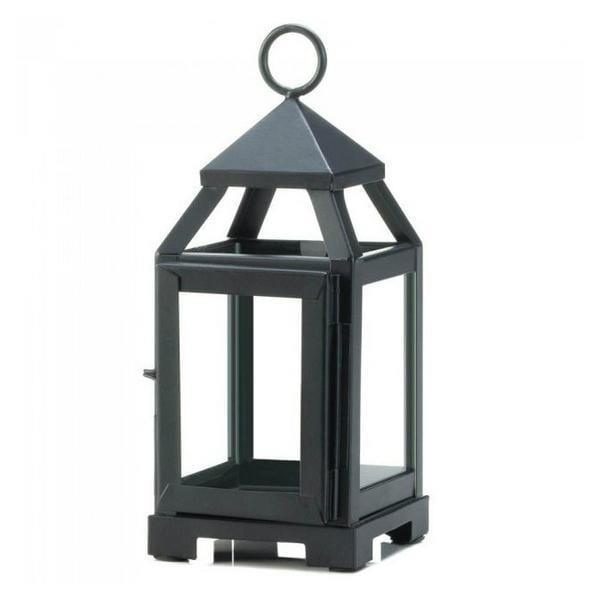 Contemporary Black Candle Lantern - 9 inches - Giftscircle