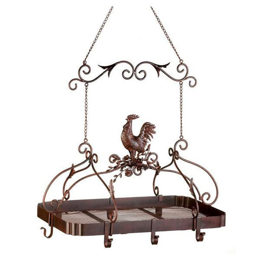 Country Rooster Iron Pot Rack - Giftscircle