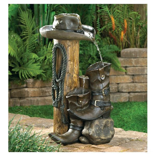 Cowboy Themed Garden Fountain - Giftscircle