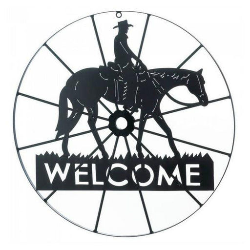 Cowboy Wagon Wheel Welcome Sign - Giftscircle