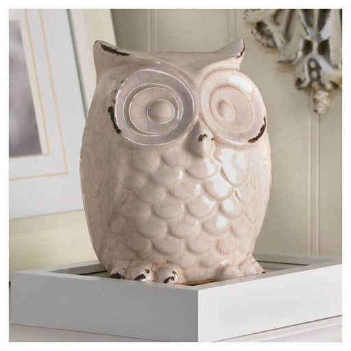 Crackle-Finish Ceramic Owl - Giftscircle