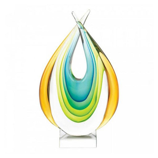 Crossed Teardrop Art Glass Sculpture - Giftscircle