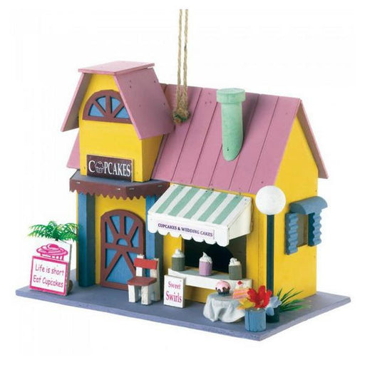 Cupcake Shop Wood Bird House - Giftscircle