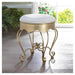 Cushioned Vanity Stool with Scrolled Gold Frame - Giftscircle