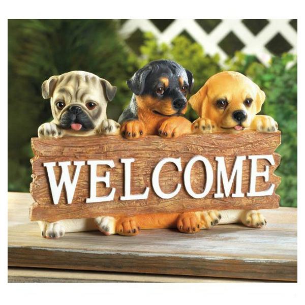 Cute Puppies Welcome Plaque - Giftscircle