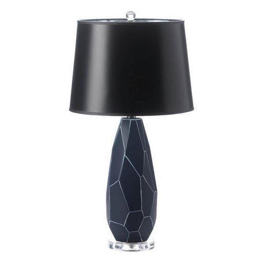 Dark Blue Gem Table Lamp with Black Paper Shade - Giftscircle
