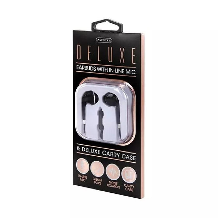 Deluxe Earbuds with Mic and Carry Case - Giftscircle