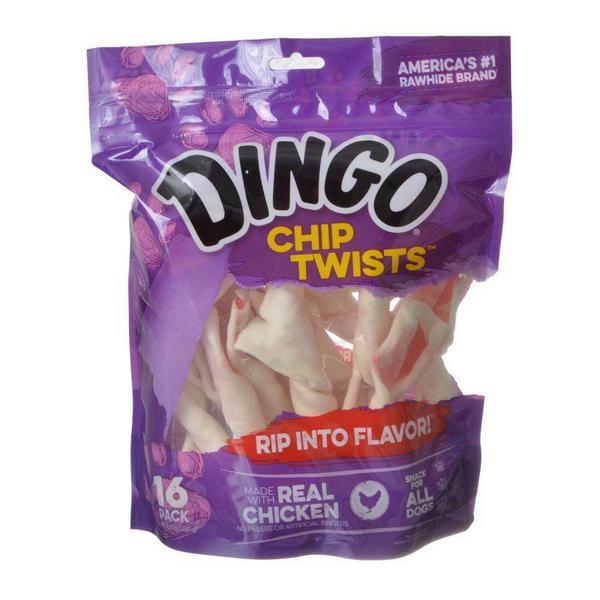 Dingo Chip Twists Meat & Rawhide Chew - Regular 6" (16 Pack) - Giftscircle