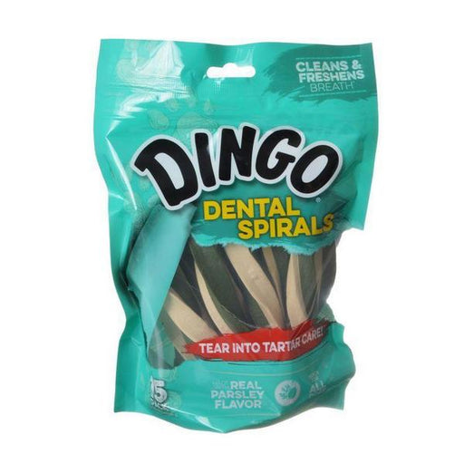 Dingo Dental Spirals Fresh Breath Dog Treats - Regular - 15 Pack - Giftscircle