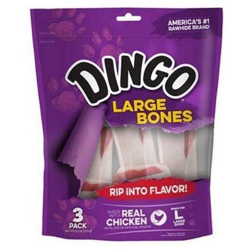 Dingo Meat in the Middle Rawhide Chew Bones - Large - 8.5" (3 Pack) - Giftscircle