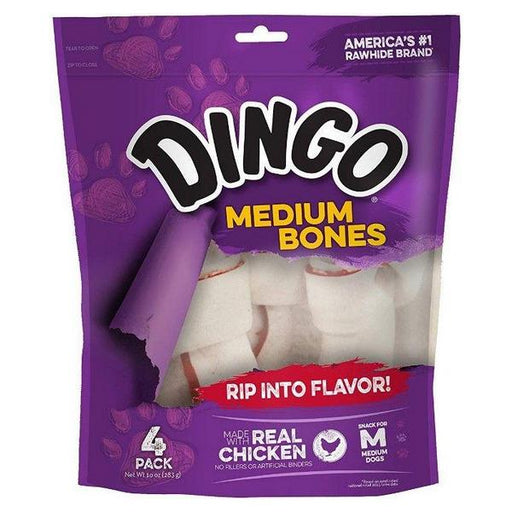Dingo Meat in the Middle Rawhide Chew Bones - Medium - 6" (4 Pack) - Giftscircle