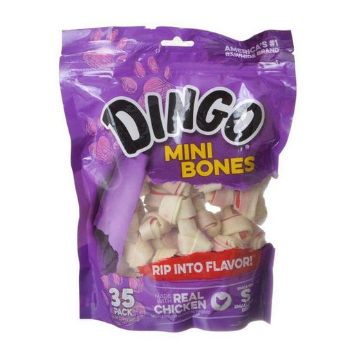Dingo Meat in the Middle Rawhide Chew Bones - Mini - 2.5" (35 Pack) - Giftscircle