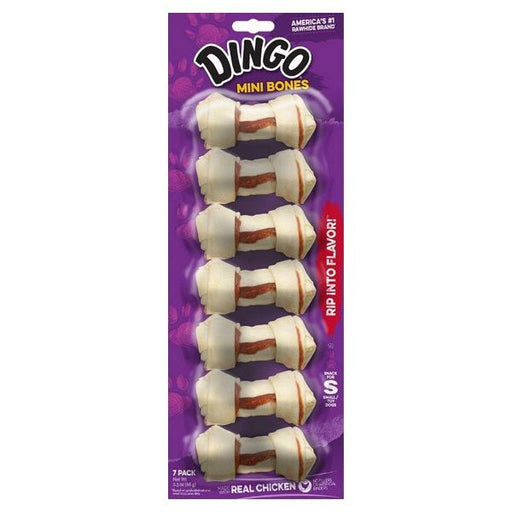 Dingo Meat in the Middle Rawhide Chew Bones - Mini - 2.5" (7 Pack) - Giftscircle