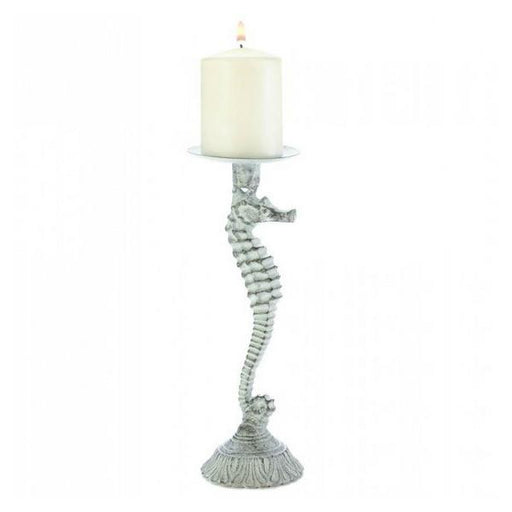 Distressed-Look Metal Seahorse Candle Holder - 11 inches - Giftscircle