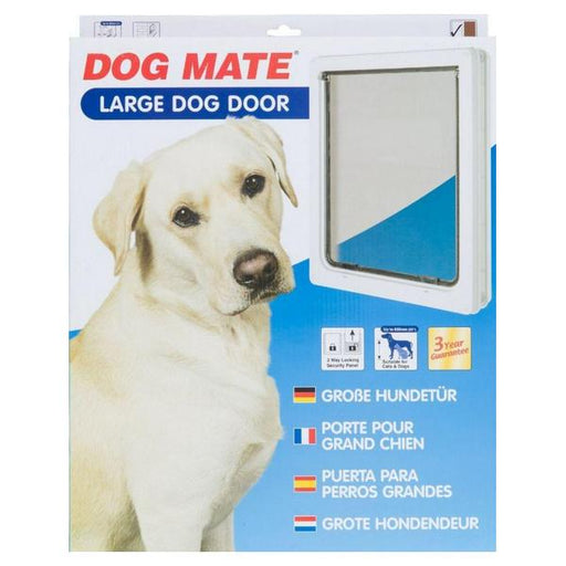 Dog Mate Multi Insulation Dog Door - White - Large (Dogs up to 25" Shoulder Height) - Giftscircle