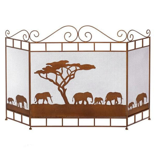 Elephants on the Savannah Fireplace Screen - Giftscircle
