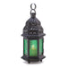 Emerald Glass Moroccan Candle Lantern - 10 inches - Giftscircle