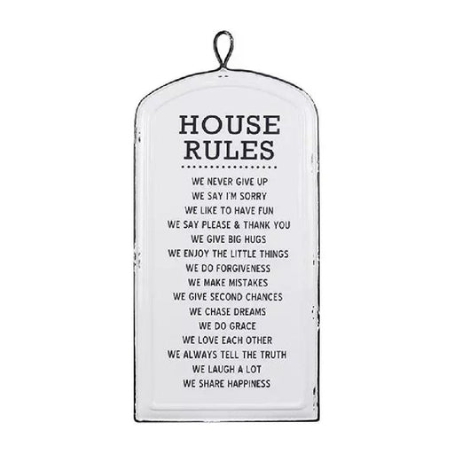 Enamel House Rule Wall Sign - Giftscircle