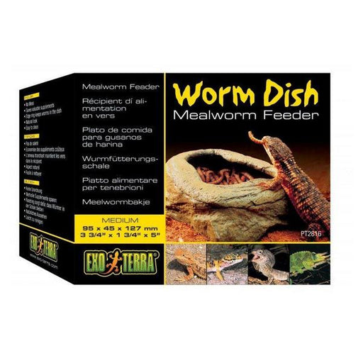Exo-Terra Worm Dish - Mealworm Feeder - (5"L x 5"W x 6.1"H) - Giftscircle