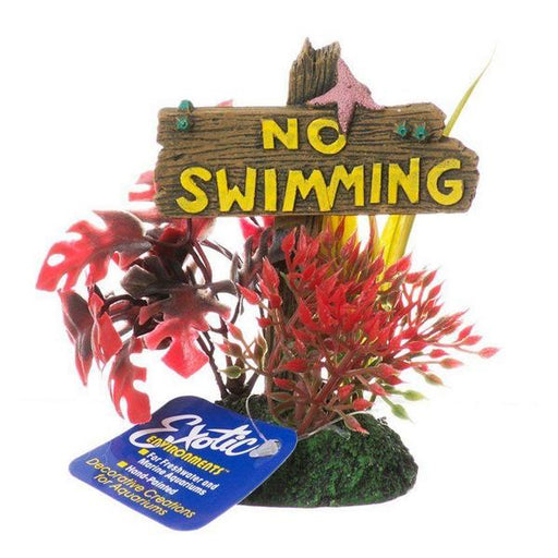 Exotic Environments No Swimming Sign - Small - (3.5"L x 2.5"W x 4.5"H) - Giftscircle