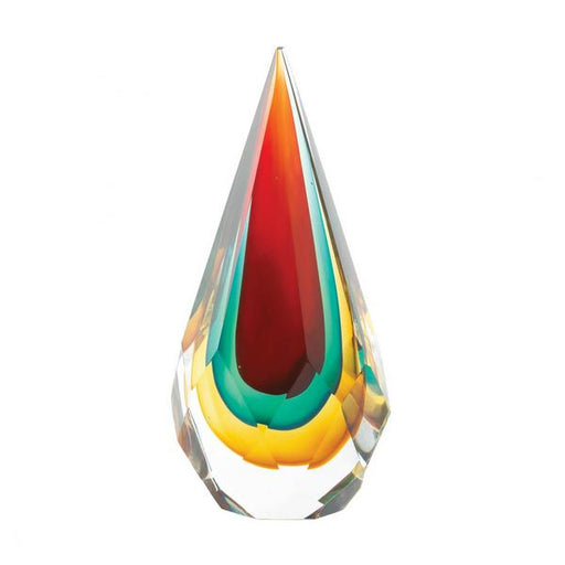 Faceted Teardrop Art Glass Sculpture - Giftscircle