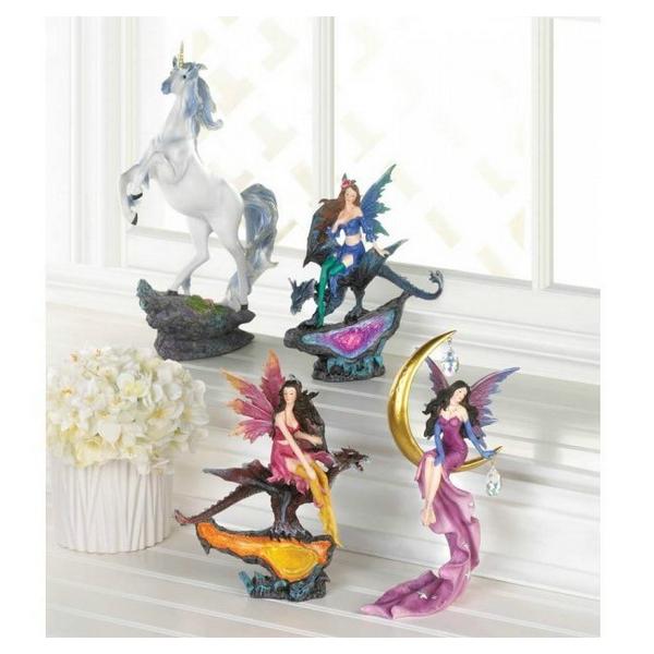 Fairy on Moon Figurine with Crystals - Giftscircle