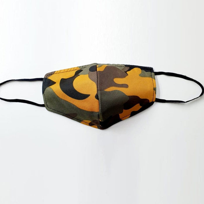 Fancy Cloth Face Mask Camo Brown & Orange 1 Each by Giftscircle - Giftscircle