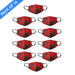 Fancy Cloth Face Mask Mistletoe Red Pack of 10 by Giftscircle - Giftscircle