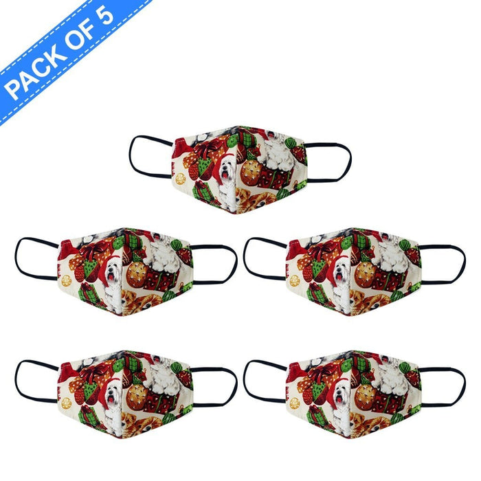 Fancy Cloth Face Mask Xmas Gift Pack of 5 by Giftscircle - Giftscircle