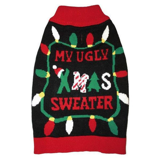 Fashion Pet Black Ugly XMAS Dog Sweater - Large - Giftscircle