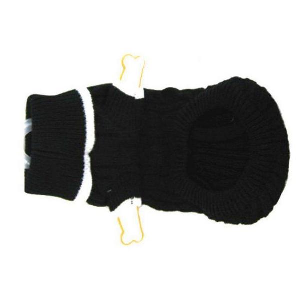 Fashion Pet Cable Knit Dog Sweater - Black - Small (10"-14" From Neck Base to Tail) - Giftscircle