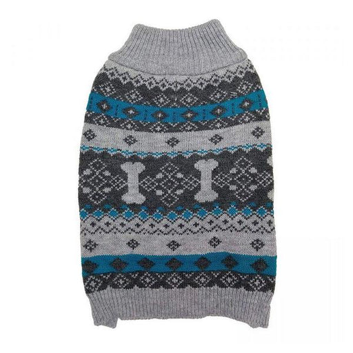 Fashion Pet Nordic Knit Dog Sweater - Gray - Medium (14"-19" Neck to Tail) - Giftscircle