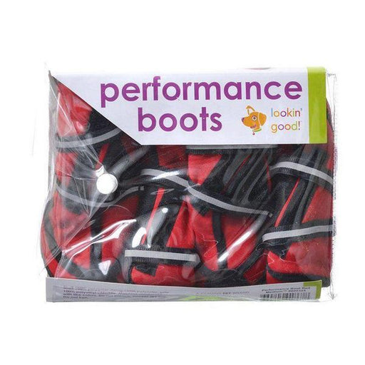 Fashion Pet Performance Waterproof Fleece Dog Boots - Red - Medium - 3.75" Paw (Dalmatian, Border Collie) - Giftscircle