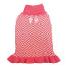 Fashion Pet Stripes & Ruffles Dog Sweater - Pink - Medium (14"-19" Neck to Tail) - Giftscircle