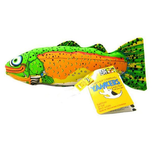Fat Cat Classic Yankers Dog Toy - Assorted - Trout (14"L x 5"W x 3"H) - Giftscircle