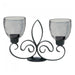Fleur de Lis Metal Double Candle Stand - Giftscircle