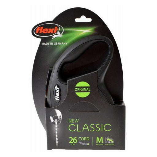 Flexi New Classic Retractable Cord Leash - Black - Medium - 26' Cord (Pets up to 44 lbs) - Giftscircle