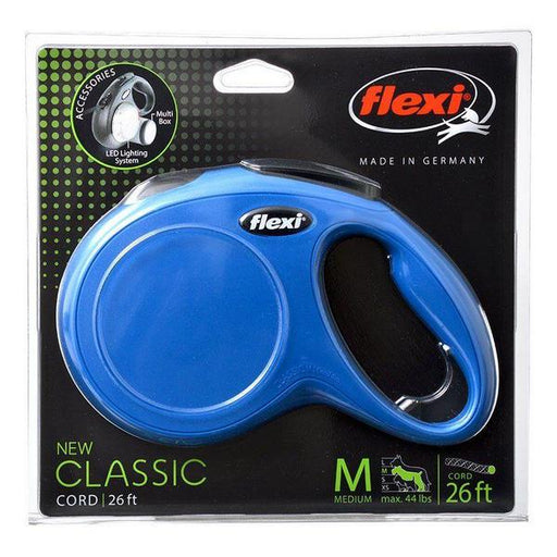 Flexi New Classic Retractable Cord Leash - Blue - Medium - 26' Lead (Pets up to 44 lbs) - Giftscircle