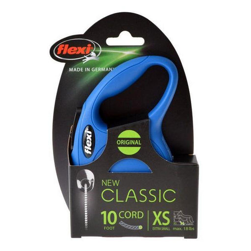 Flexi New Classic Retractable Cord Leash - Blue - X-Small - 10' Lead (Pets up to 18 lbs) - Giftscircle