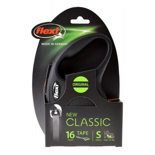Flexi New Classic Retractable Tape Leash - Black - Small - 16' Lead (Pets up to 33 lbs) - Giftscircle