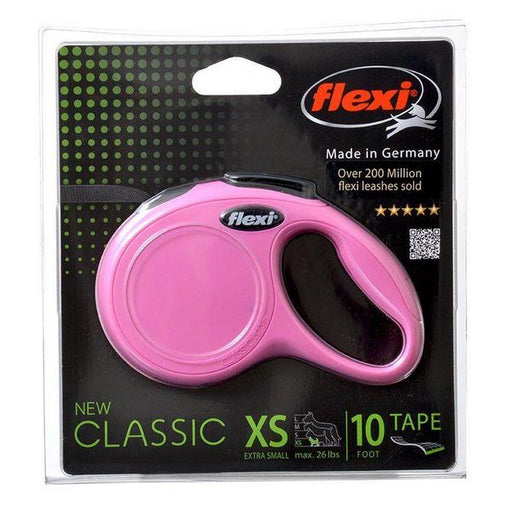 Flexi New Classic Retractable Tape Leash - Pink - X-Small - 10' Lead (Pets up to 26 lbs) - Giftscircle