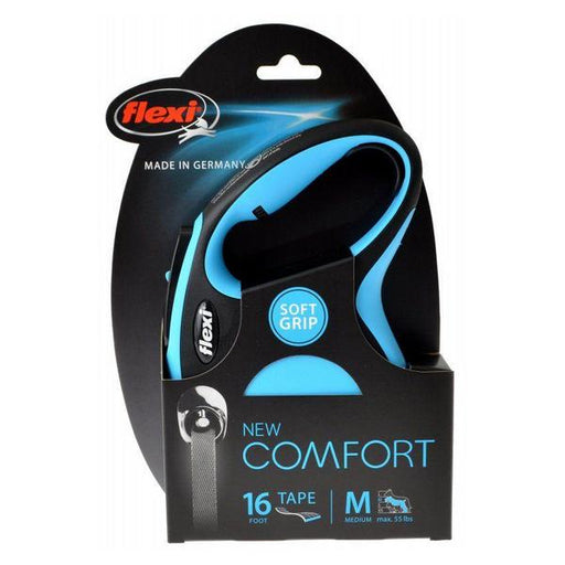Flexi New Comfort Retractable Tape Leash - Blue - Medium - 16' Tape (Pets up to 55 lbs) - Giftscircle