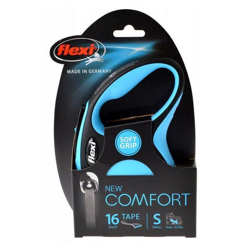Flexi New Comfort Retractable Tape Leash - Blue - Small - 16' Tape (Pets up to 33 lbs) - Giftscircle