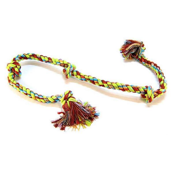Flossy Chews Colored 5 Knot Tug Rope - Super X-Large (6' Long) - Giftscircle