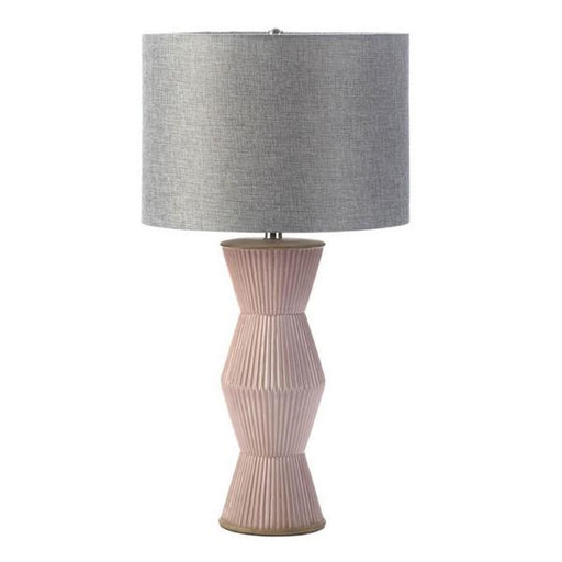 Gable Ridges Table Lamp - Pink with Gray Shade - Giftscircle