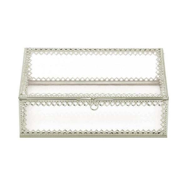 Glass Jewelry Box with Silver Frame - Giftscircle